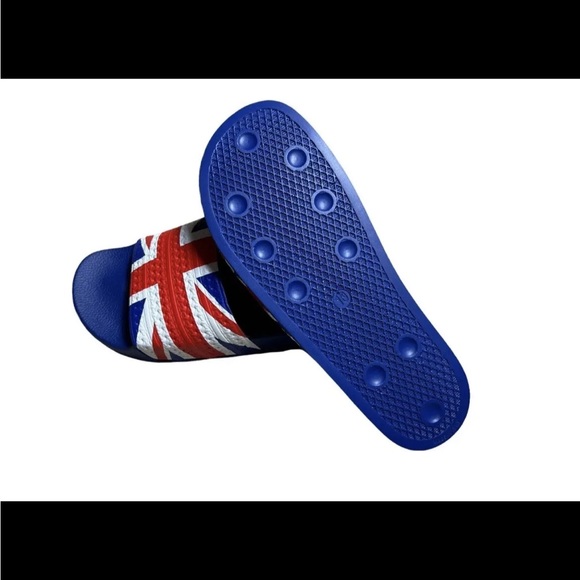 NWT Adidas Adilette Great Britain Slide Sandal Mens size 10 G55377 Blue White. - Picture 7 of 15
